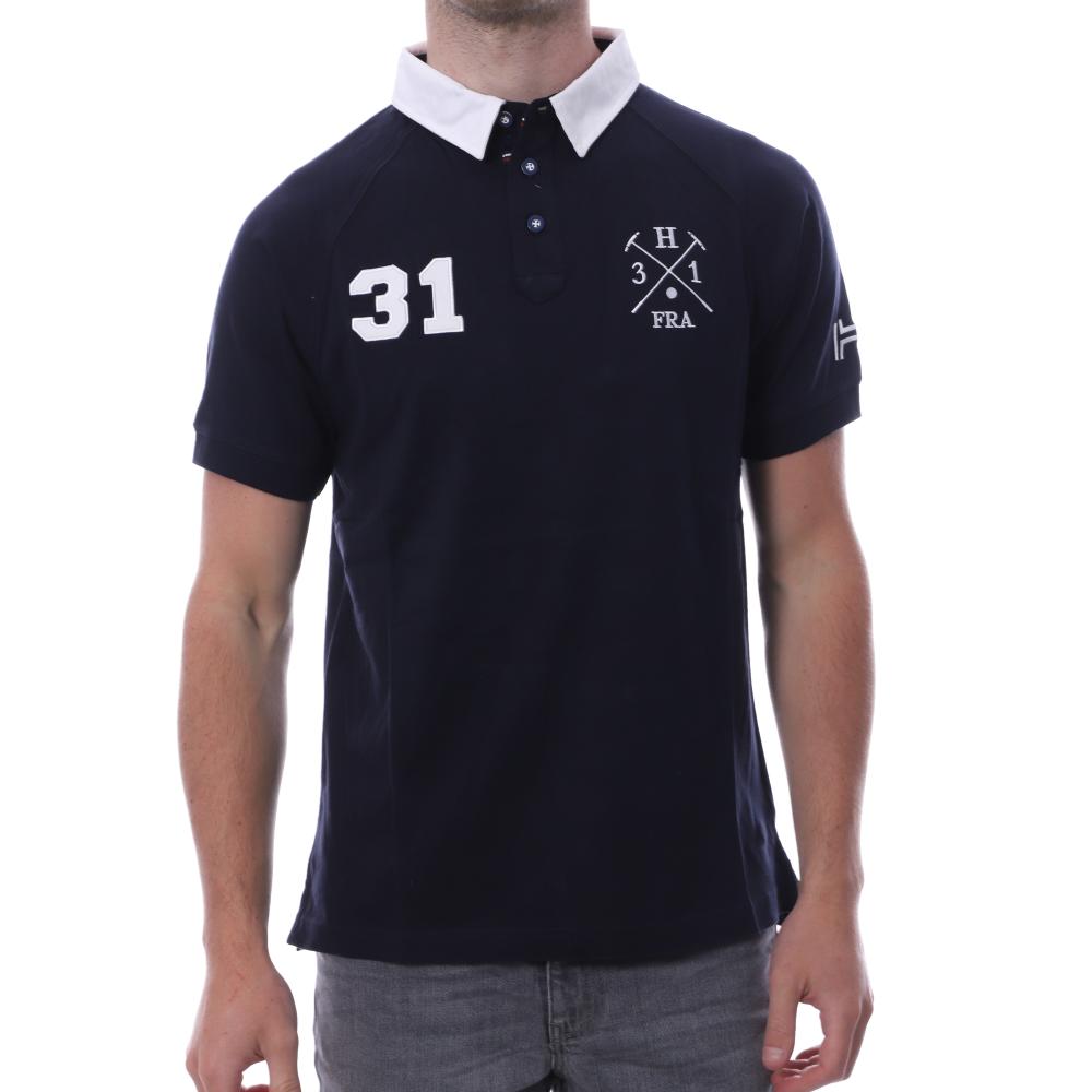 Polo marine homme HungariaSport Style pas cher