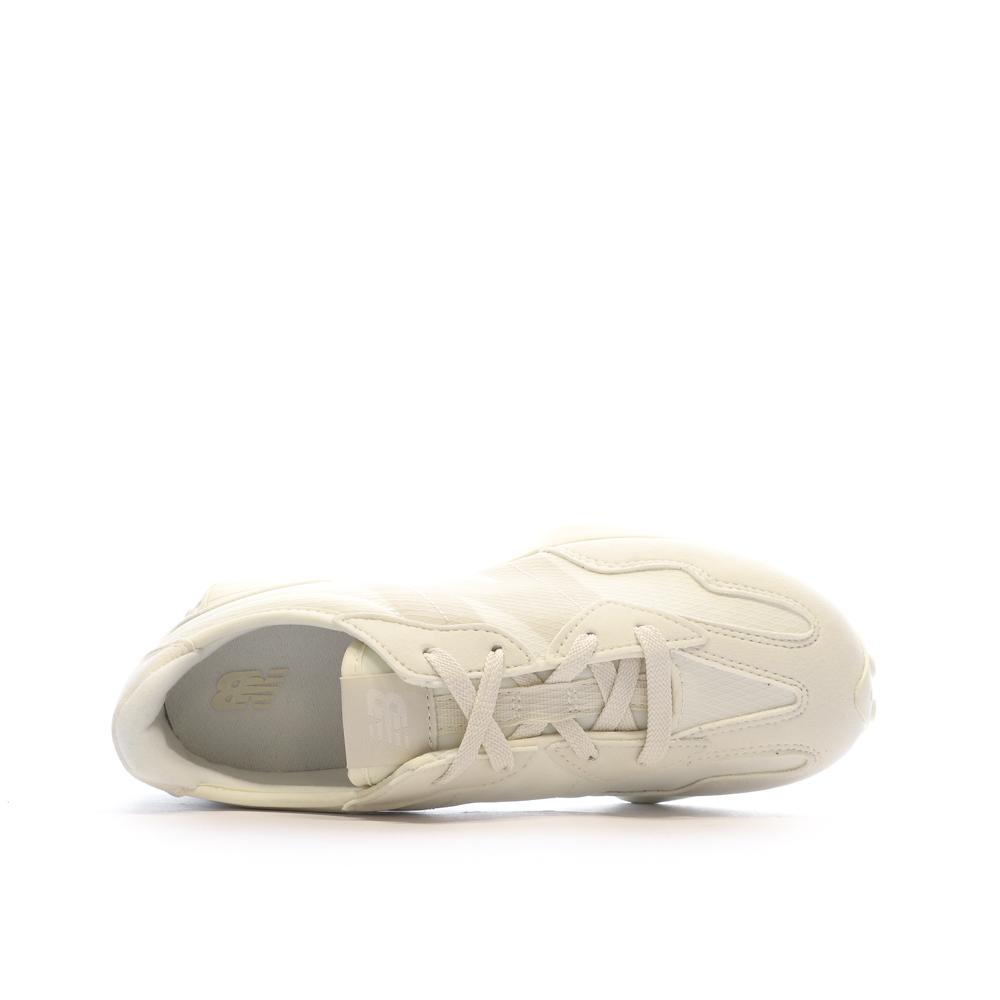 New Balance 327 Baskets Blanches/Beiges Femme GS327MI vue 4
