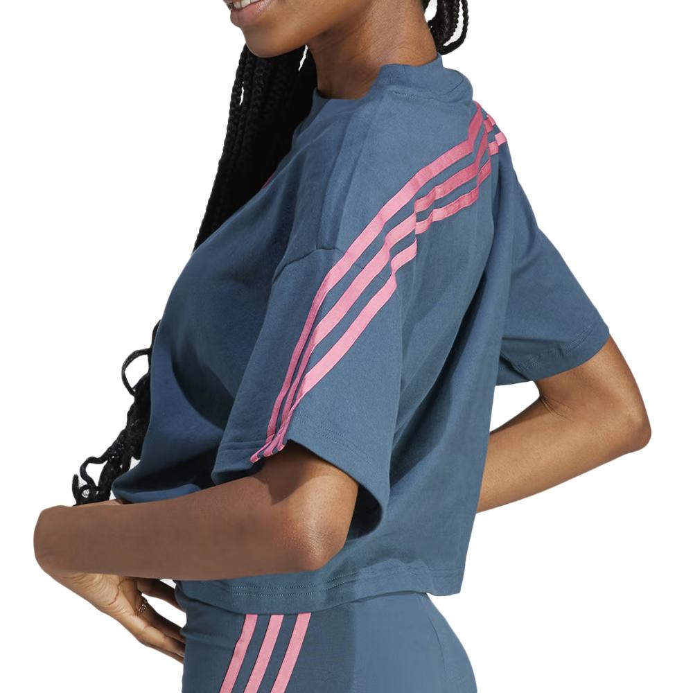 T-shirt Bleu Femme Adidas IL3063 vue 2