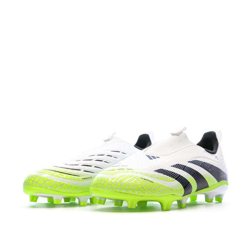 Zapatillas de fútbol blancas/amarillas para niños Adidas Predator League Ll FG/MG ver 6