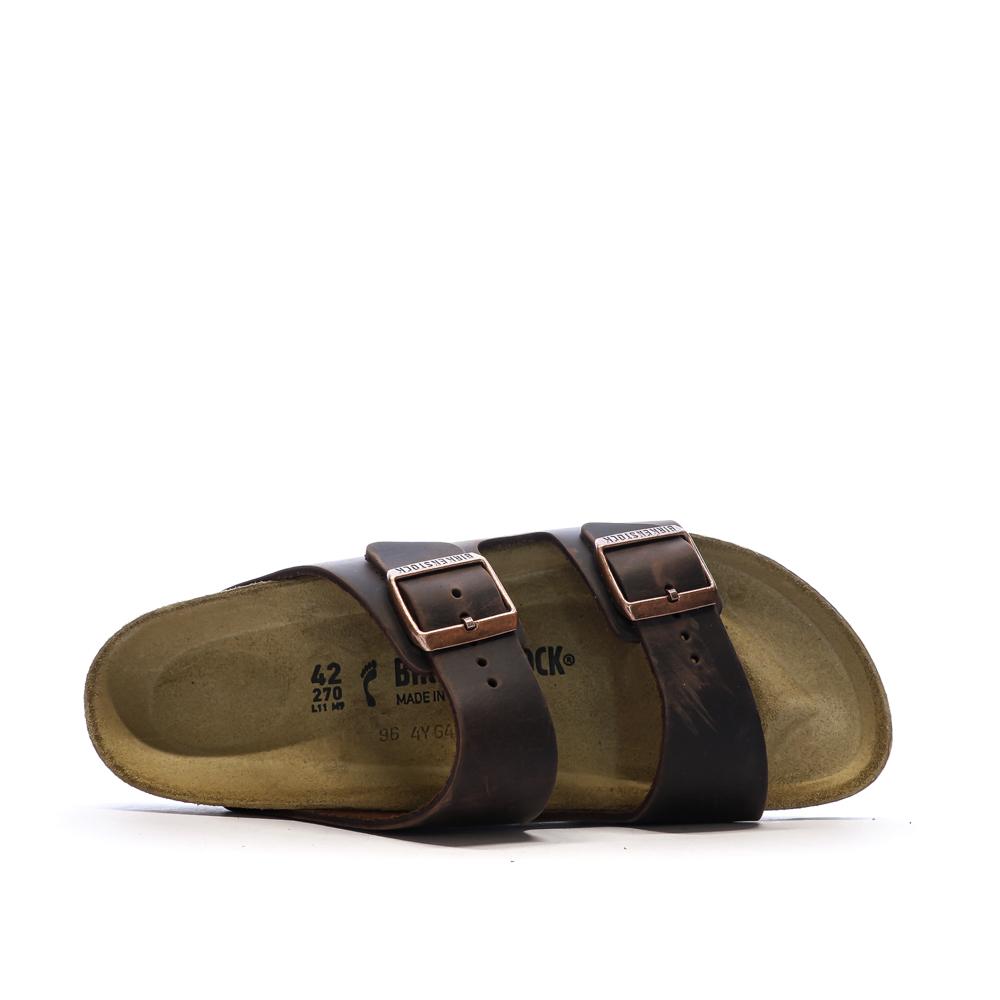 Sandales Marron Cuir Birkenstock Arizona vue 4