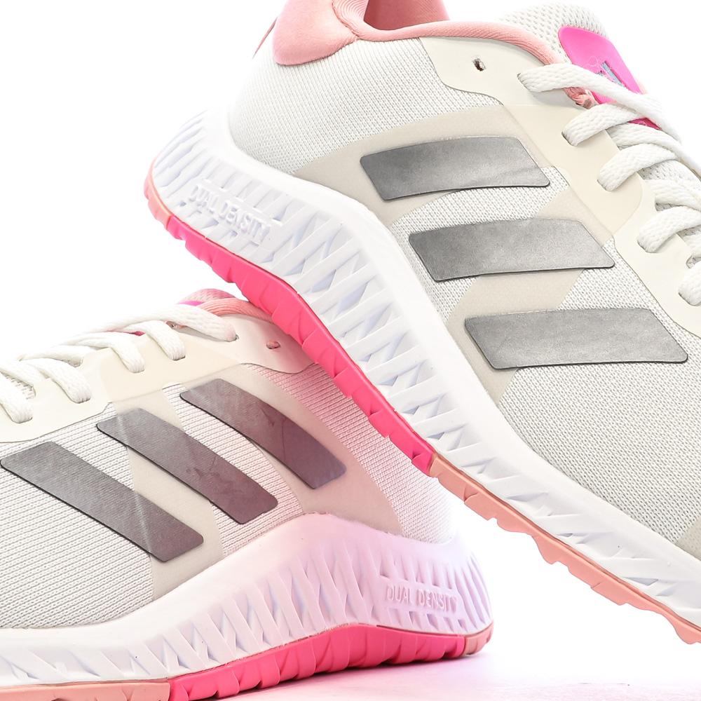 Baskets Blanches/Roses Femme Adidas Everyset Trainer vue 7