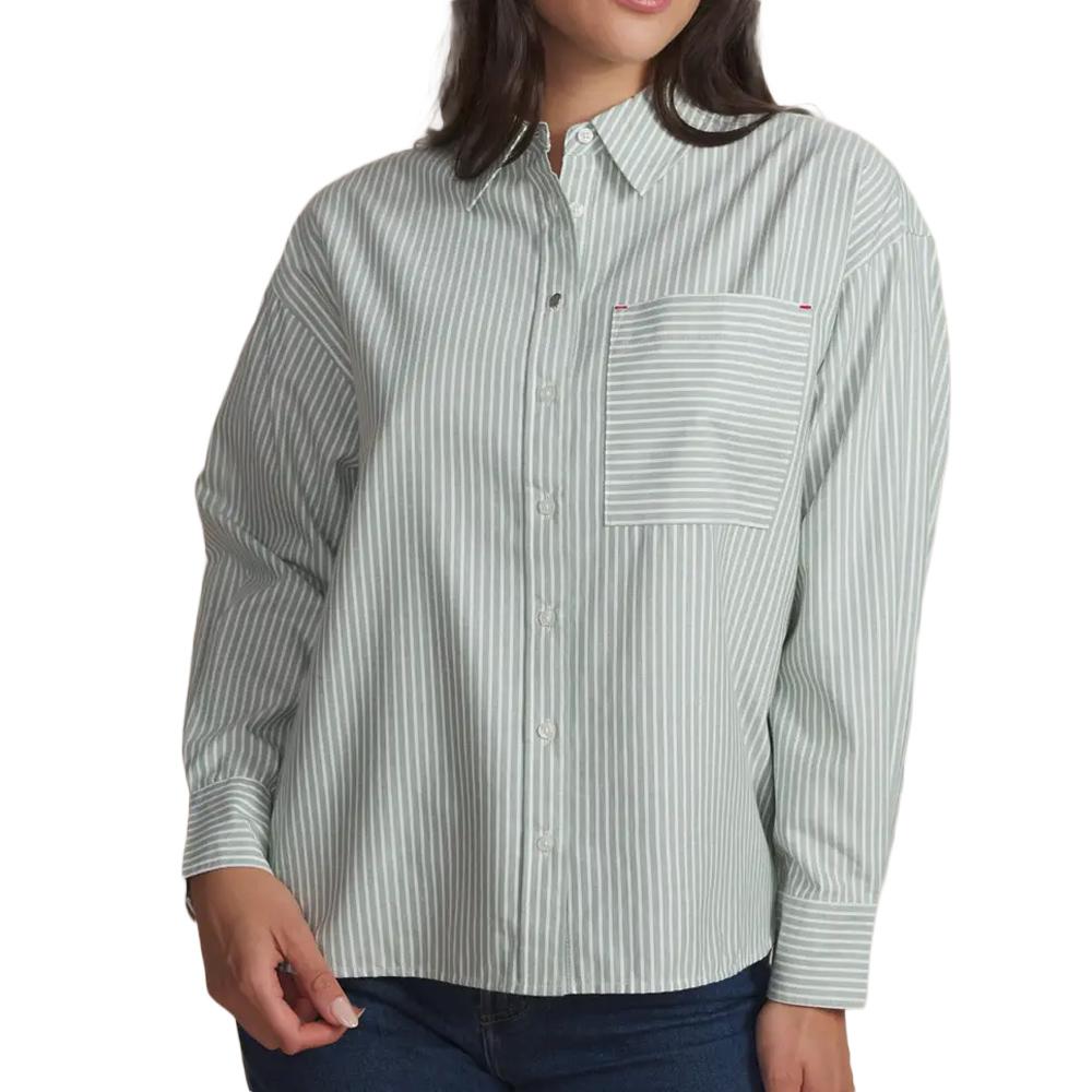 Camisa a rayas verde para mujer TBS Oxygene barato