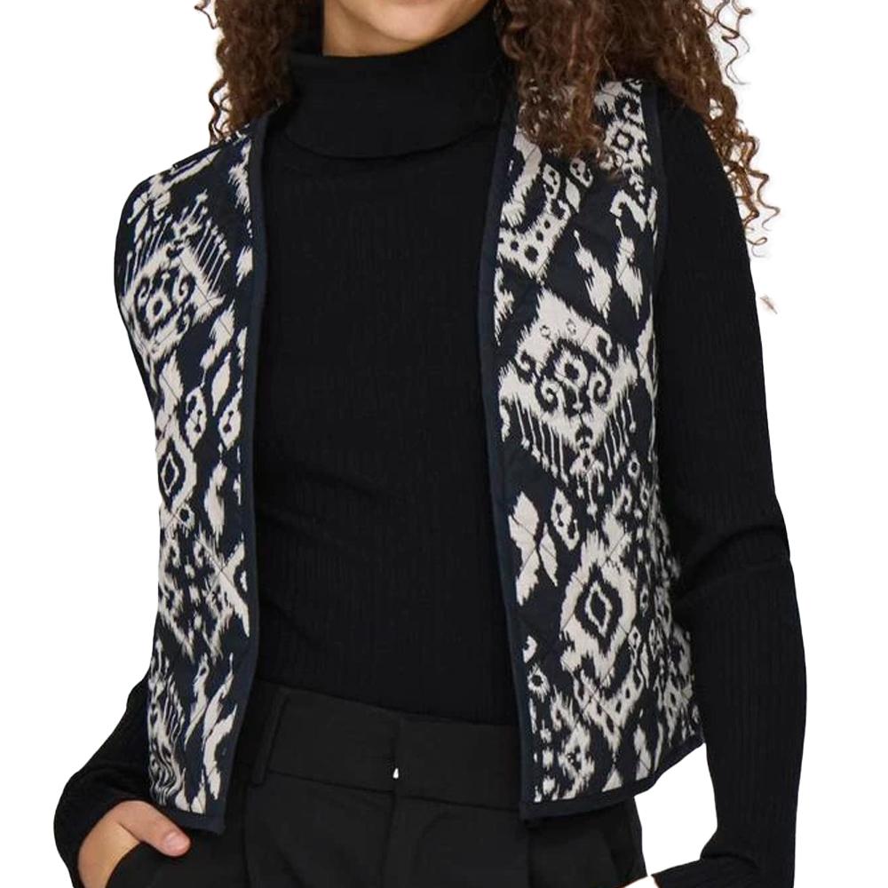 Veste Sans Manches Noir/Beige Femme JDY Tiger pas cher