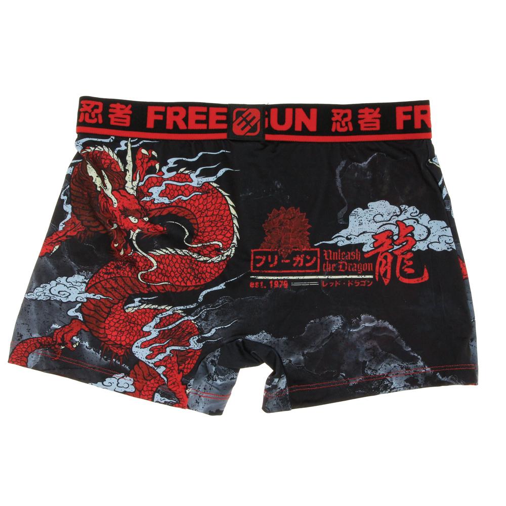 Boxer Noir/Rouge Homme Freegun Dragon vue 2