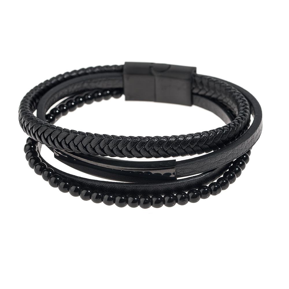 Bracelet Noir Homme Geographical Norway Bracelet Noir SG-315108 pas cher