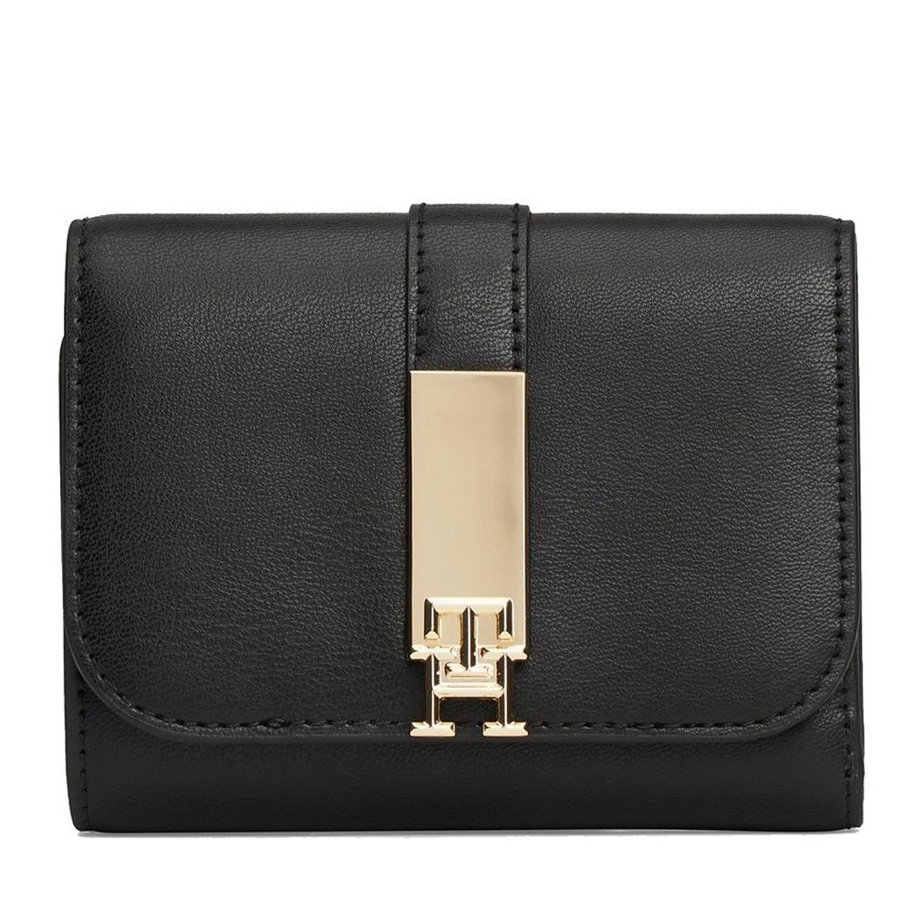 Portefeuille Noir Femme Tommy Hilfiger Heritage pas cher