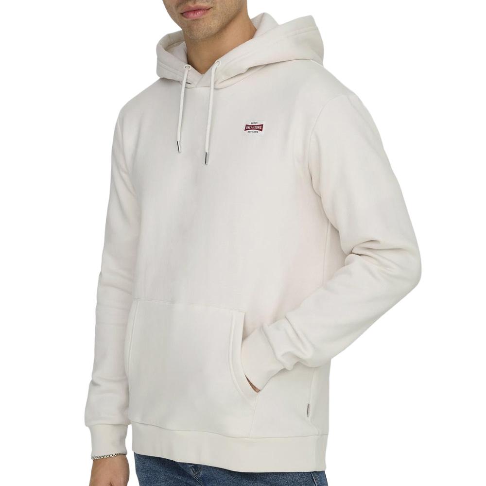 Sweat à Capuche Blanc Homme Only & Sons Hoodie pas cher
