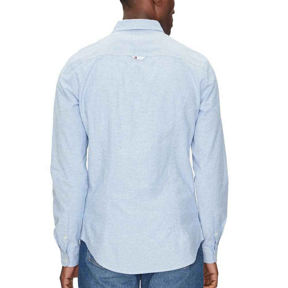 Chemise Bleu ciel Homme Tommy Jeans Slim Stretch Oxford vue 2