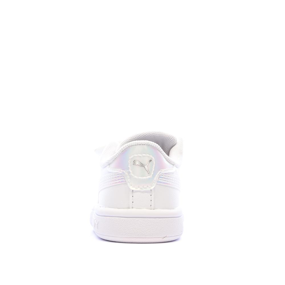 Baskets Blanches Fille Puma Smash 3.0 Holo vue 3