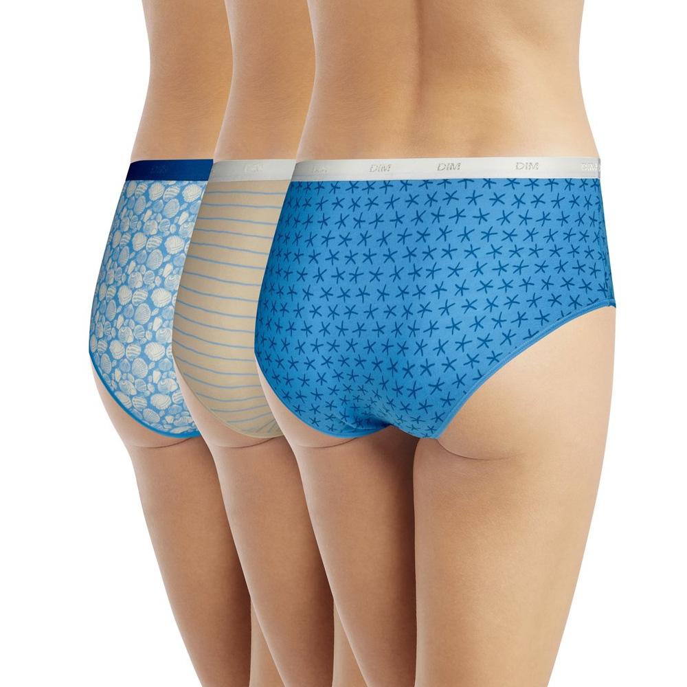 X3 Boxershorts Blau/Beige Damen Dim Shorty Damen Les Pockets Baumwolle Ansicht 2