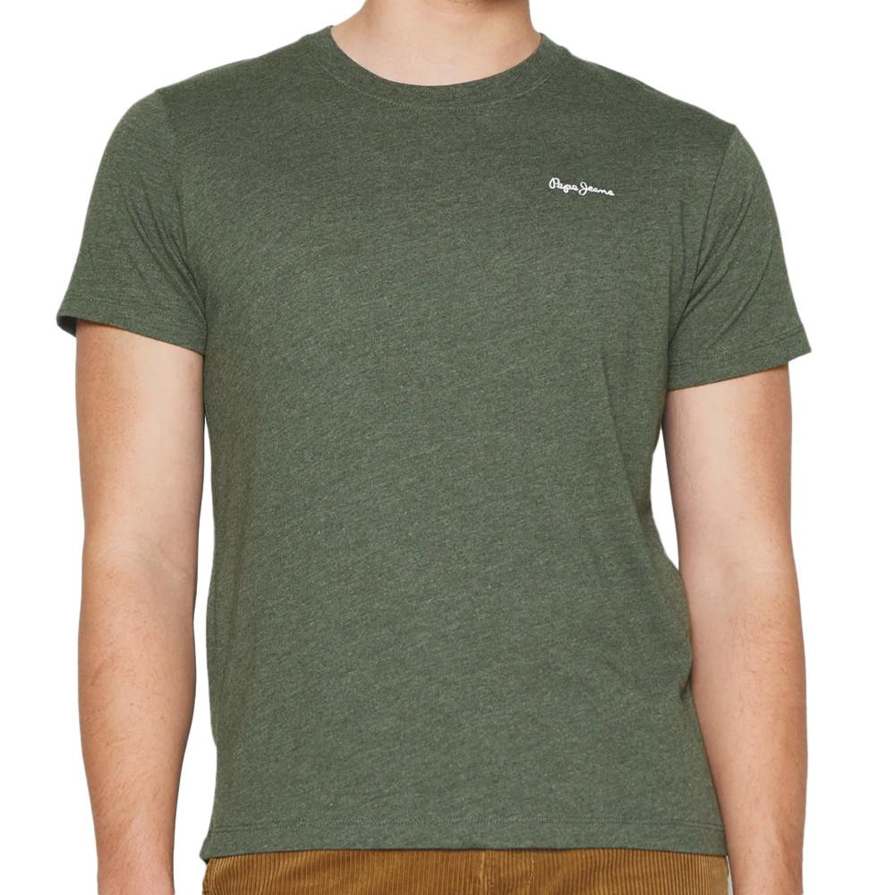 T-shirt Kaki Homme Pepe jeans Nouvel pas cher