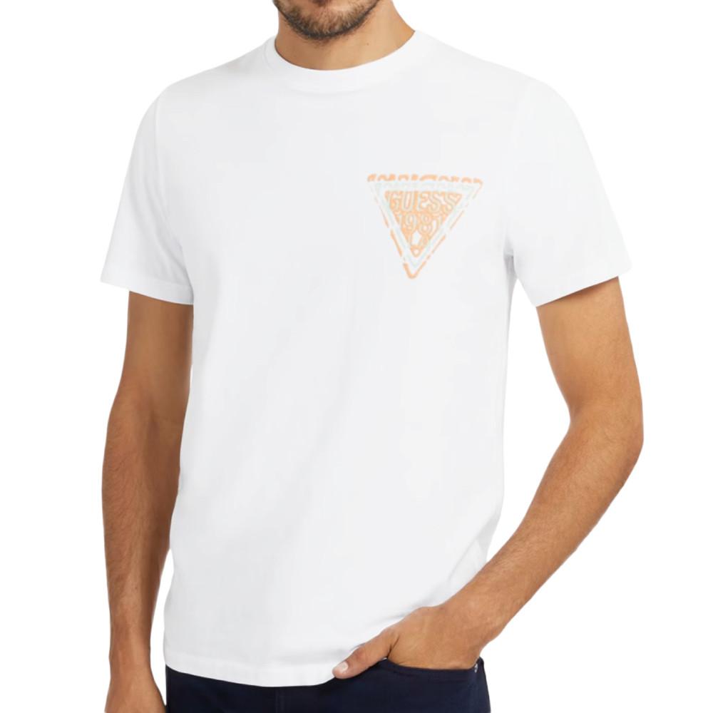 T-shirt Blanc Homme Guess Puff pas cher