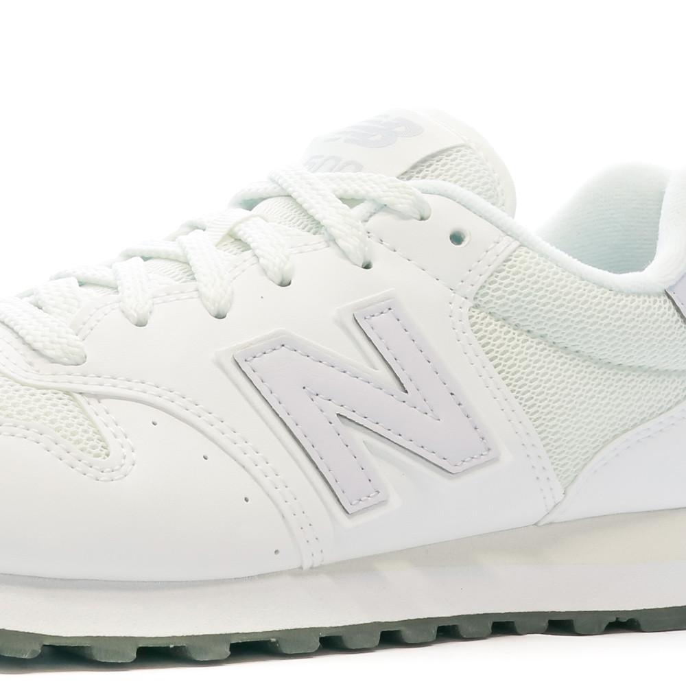 Basket Blanche/Verte pale Femme New Balance 500 vue 7