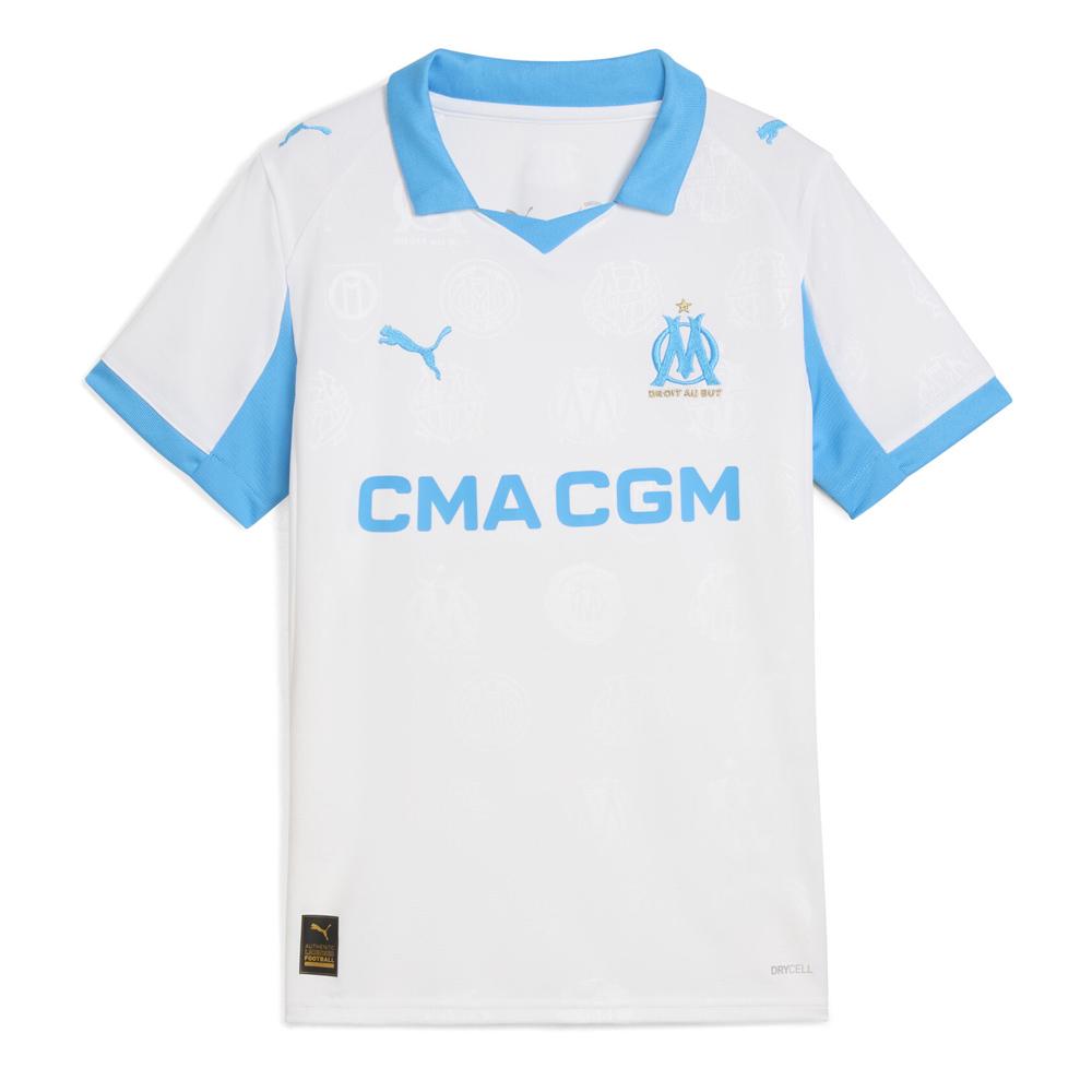 OM Maillot de football Blanc/Turquoise Garçon Puma Home pas cher