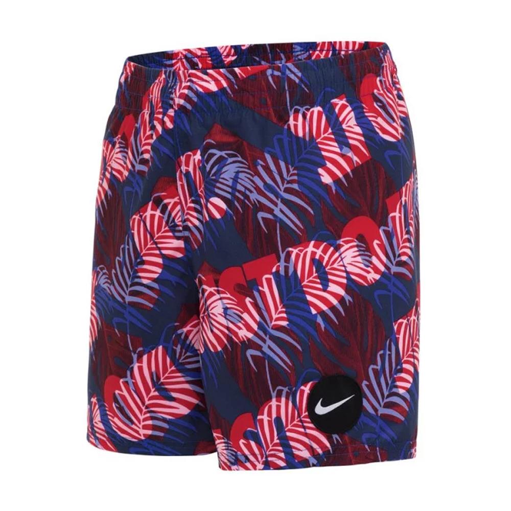 Short de bain Marine/Rouge Garçon Nike 4 Volley pas cher