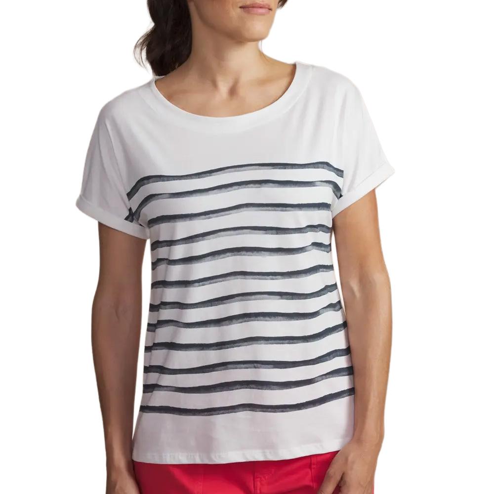 Weißes/marineblaues Damen-T-Shirt TBS OXANATEE günstig