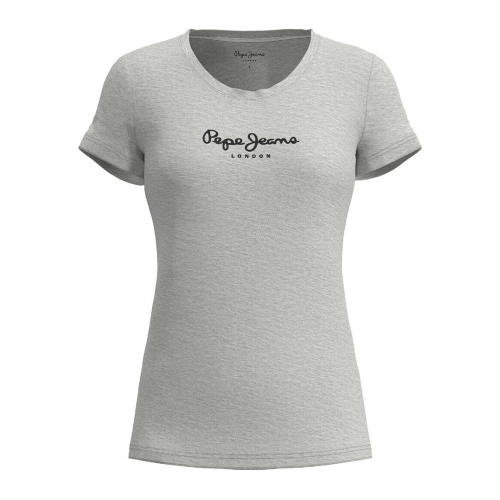 T-Shirt Gris/Noir Femme Pepe jeans New Virginia pas cher