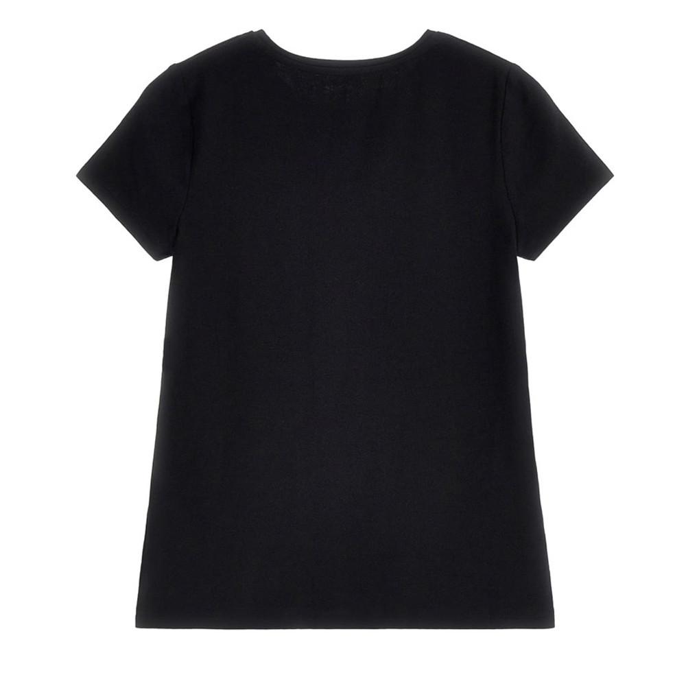 T-shirt Noir Fille Guess Frontal vue 2
