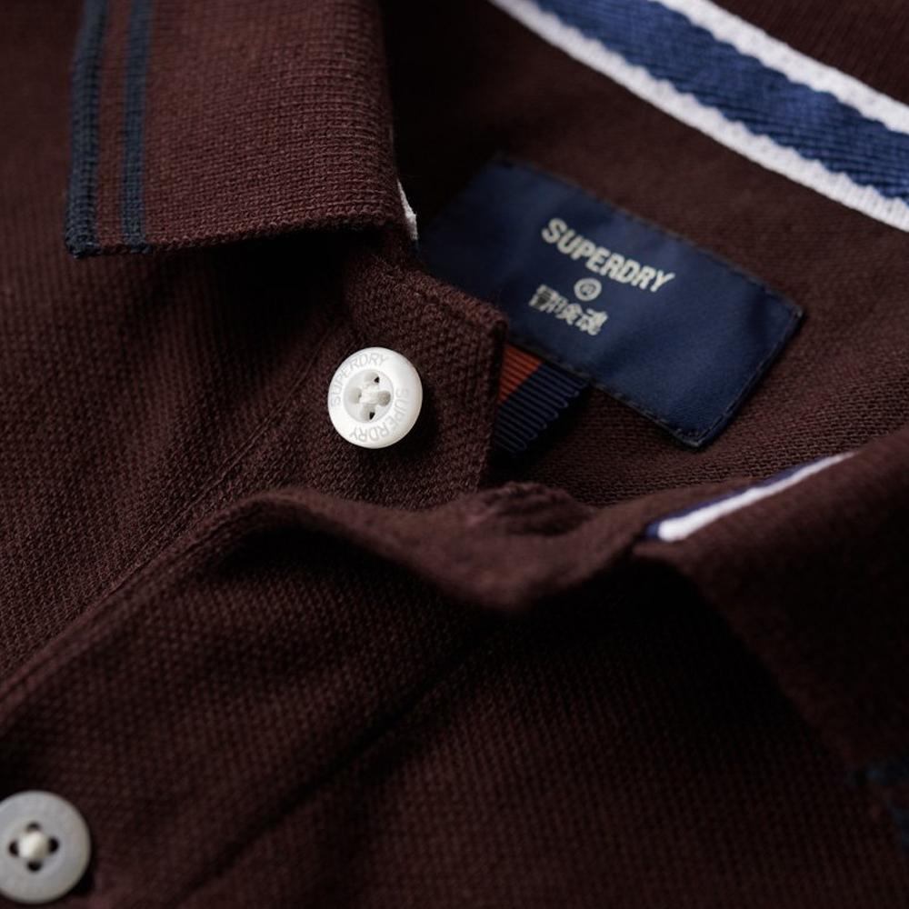 Polo Bordeaux Homme Superdry Vintage vue 2
