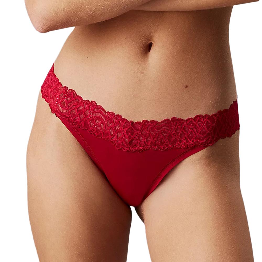 String Rouge Femme Calvin Klein Jeans Thong pas cher