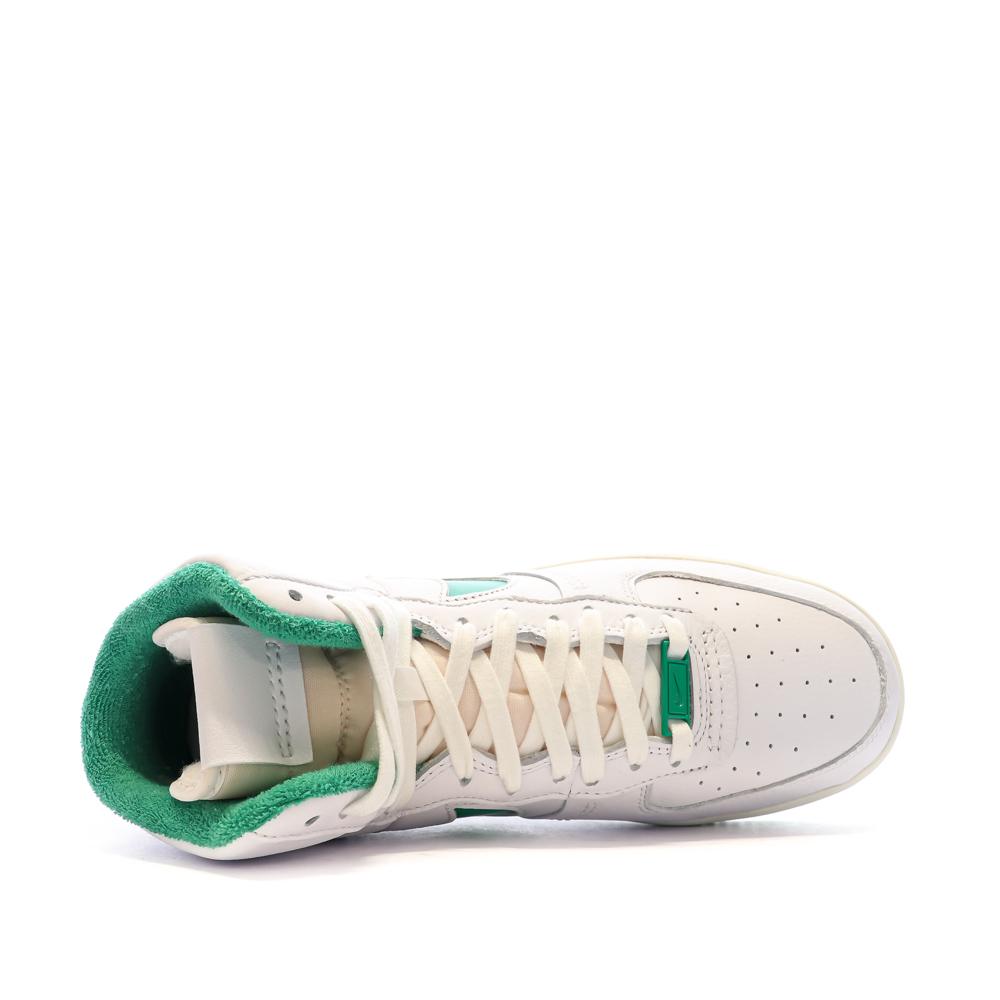 Basket Blanc/Vert Femme Nike Air Force 1 Sculpt vue 4