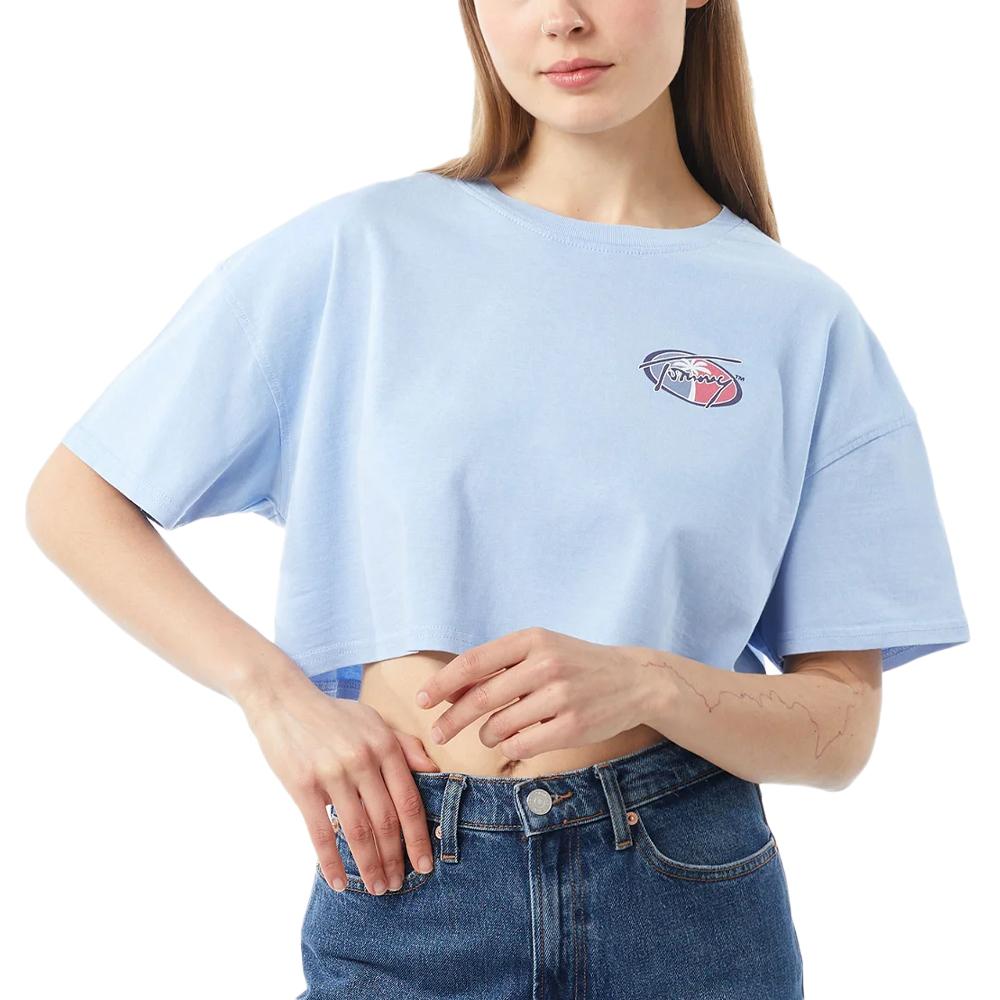 T-shirt Bleu Femme Tommy Hilfiger DW0DW17832 pas cher