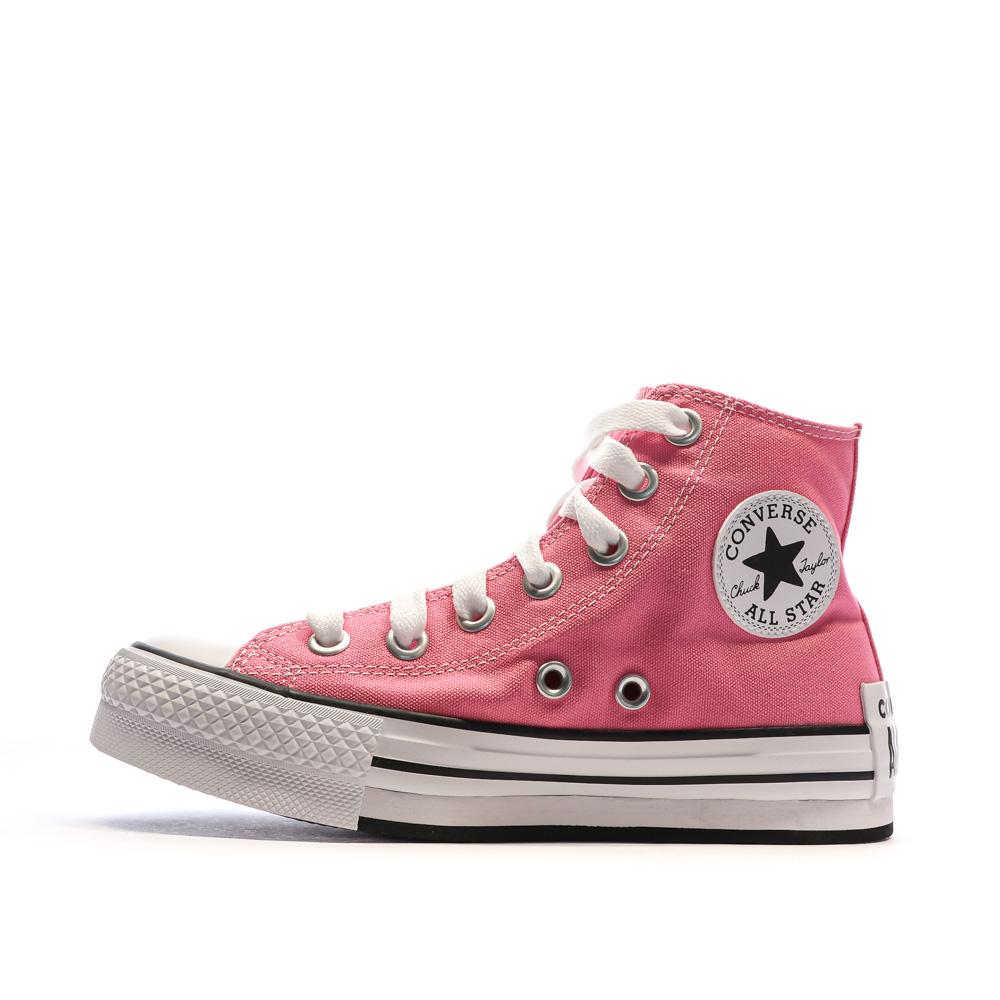 Baskets Roses Femme Converse All Star Lift Platform Sketch pas cher