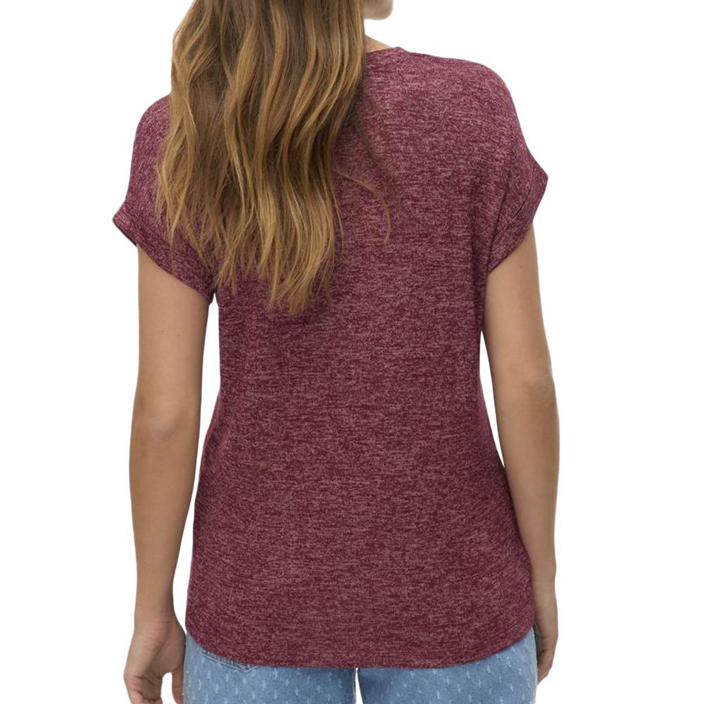 T-Shirt Rouge Chiné Femme Vero Moda Brianna 10291353 vue 2