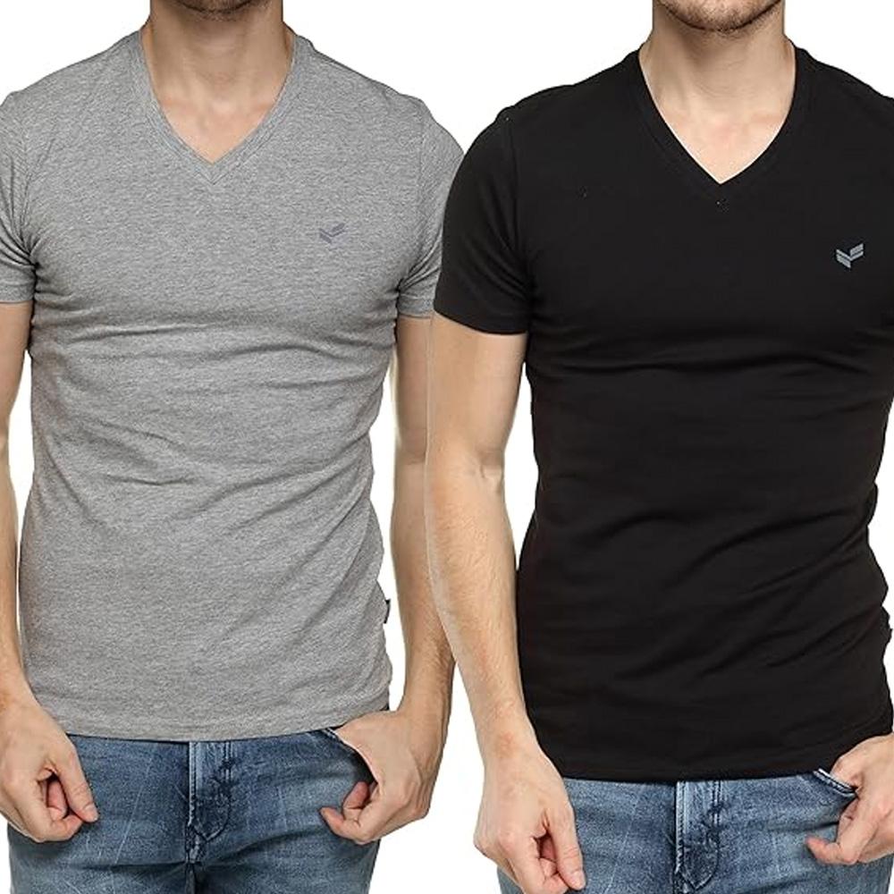 Juego de 2 camisetas negro/gris para hombre Kaporal GIFTH barato