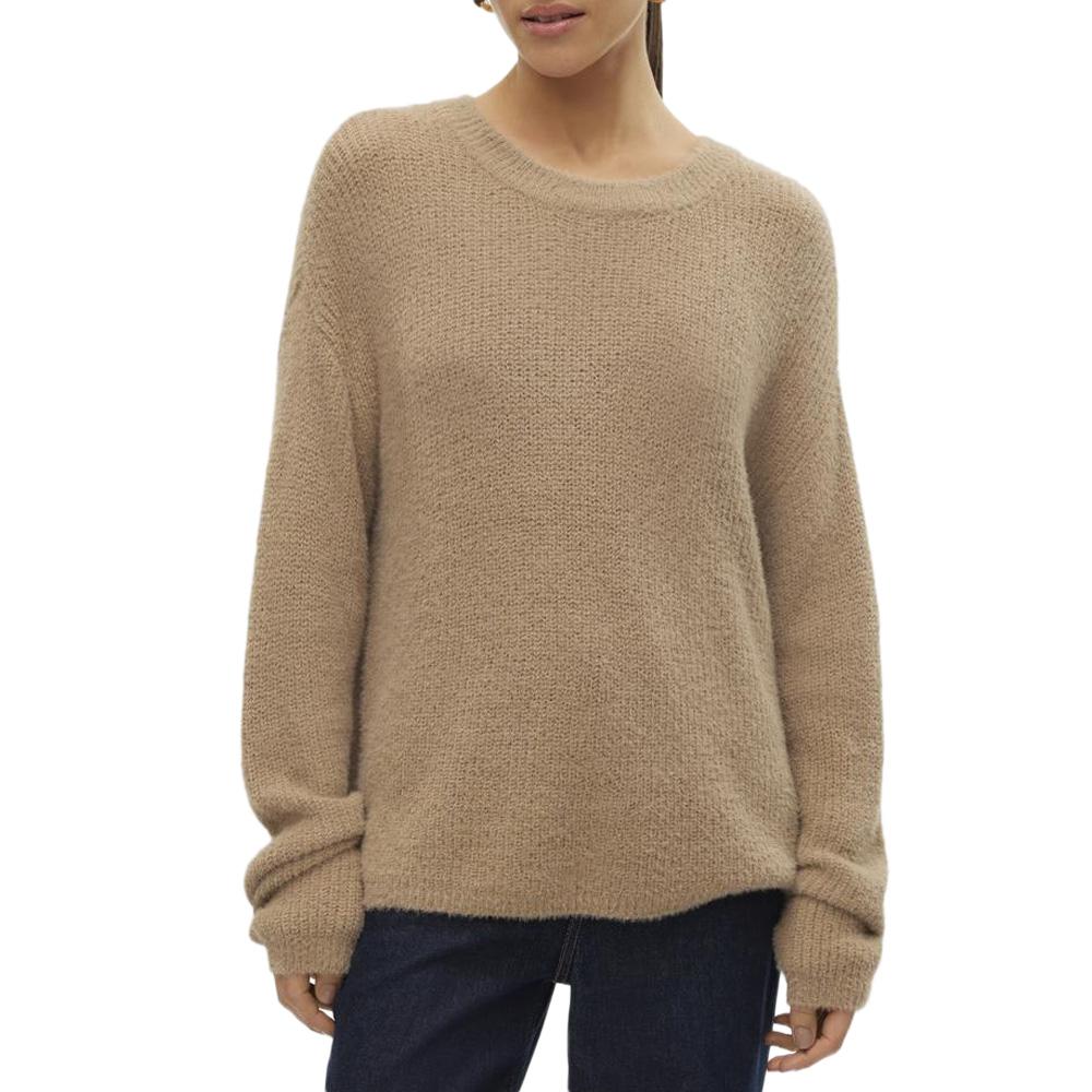 Pull Marron Clair Femme Vero Moda Puff pas cher