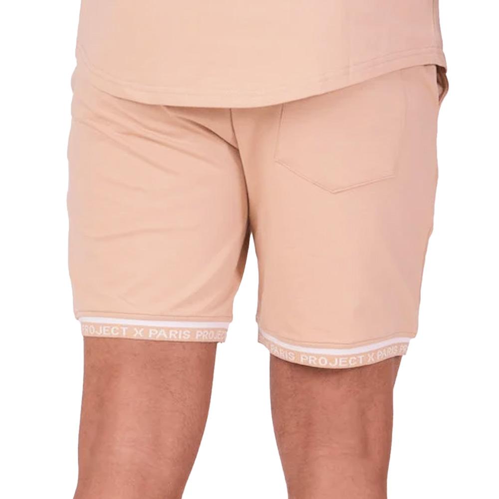 Short Rose Pêche/Blanc Homme Project X Paris WW vue 2