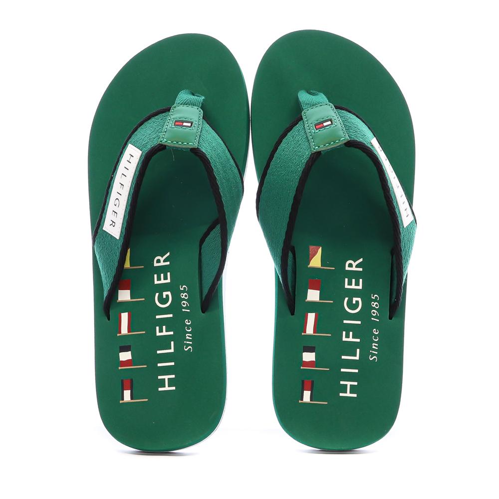Tongs Vertes Homme Tommy Hilfiger Patch vue 3
