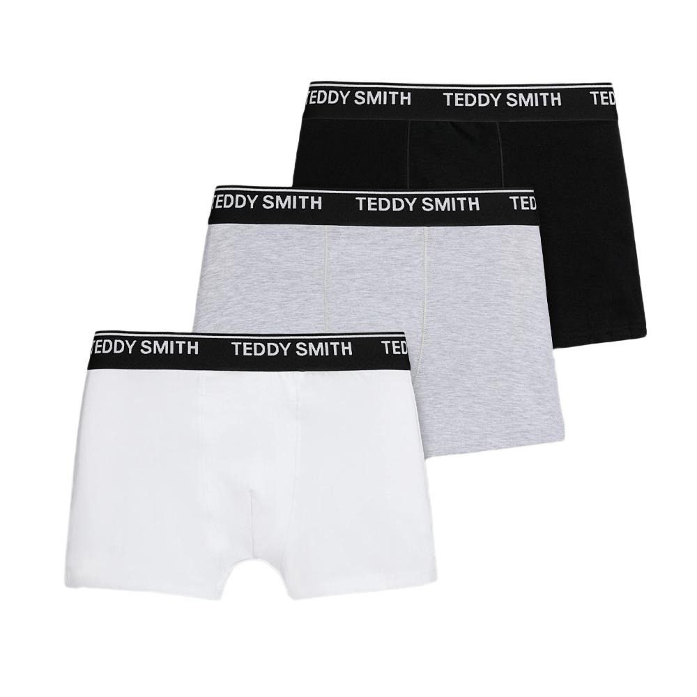 Lot de 3 Boxers Noirs/Gris/Blanc Homme Teddy Smith 1TS/52/8 pas cher