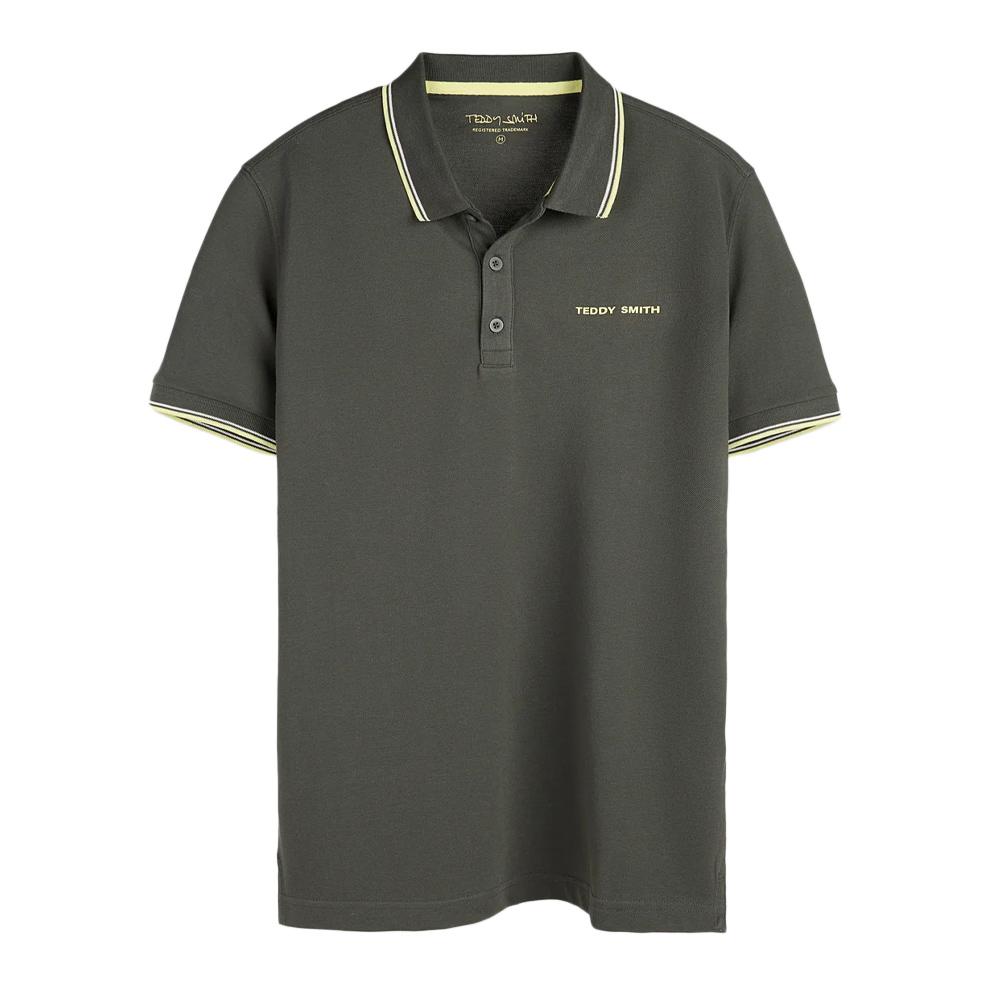 Polo Kaki/Jaune Homme Teddy Smith Pasian 2 pas cher