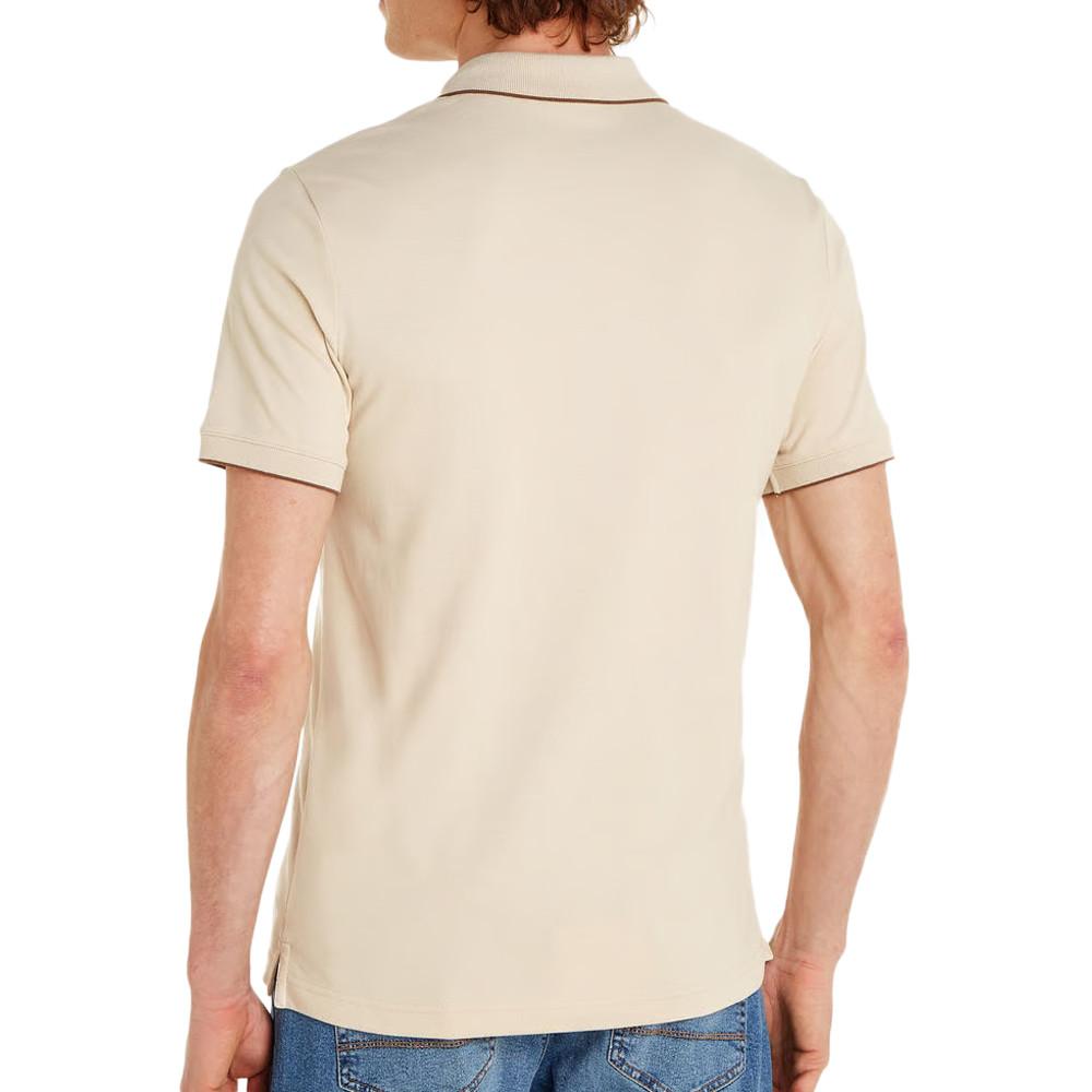 Polo Beige Homme Calvin Klein Jeans Stretch Pique vue 2