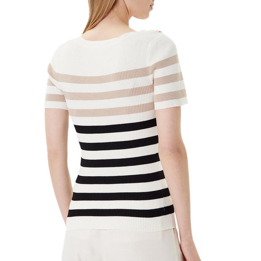 T-Shirt Blanc Femme Morgan Rayure vue 2