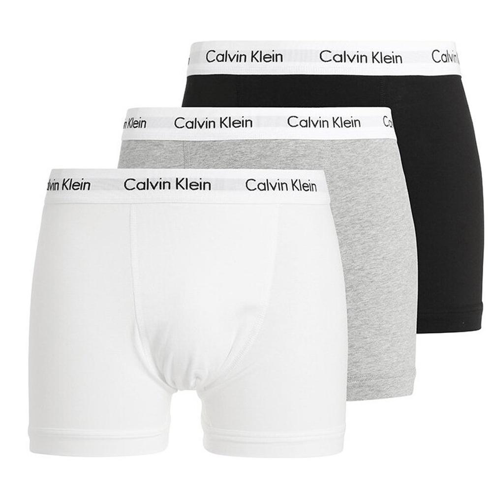 X3 Boxers Noir/Blanc/Gris Homme Calvin Klein Jeans Trunk 3p pas cher