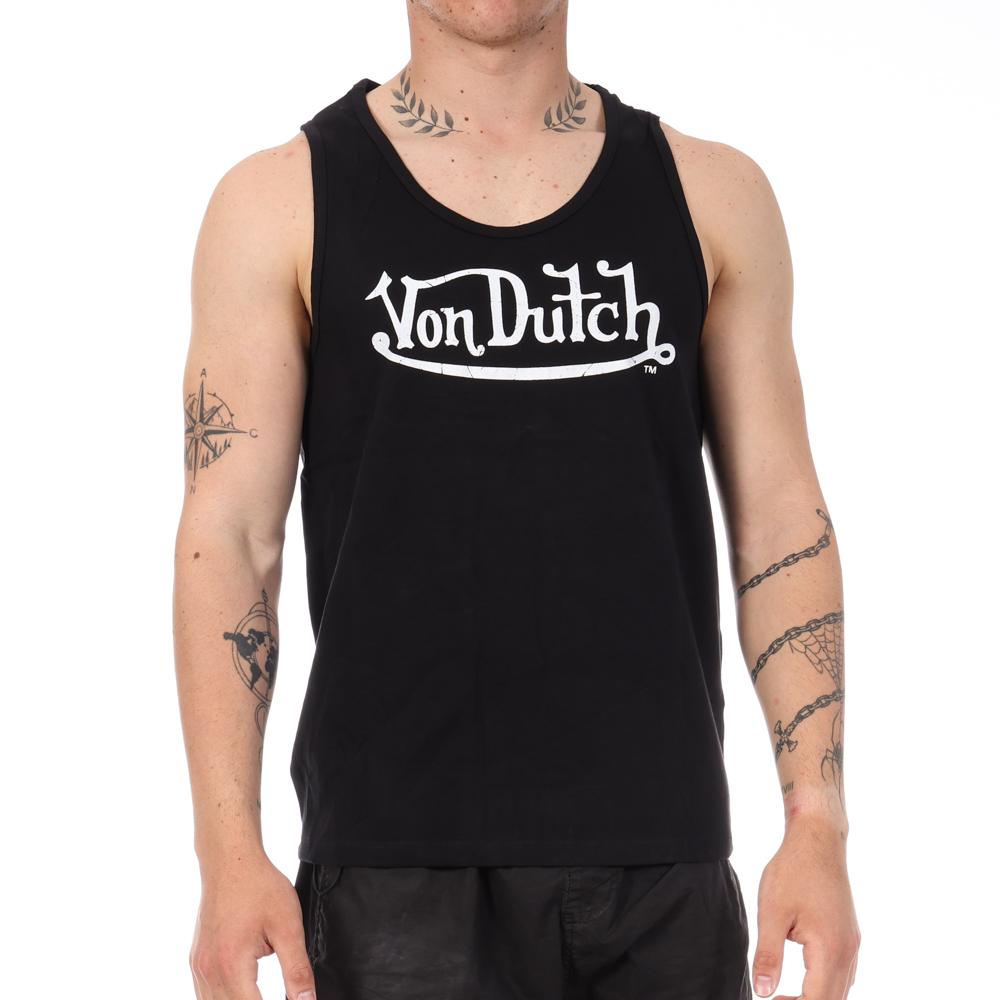Débardeur Noir Homme Von Dutch Poitrine pas cher