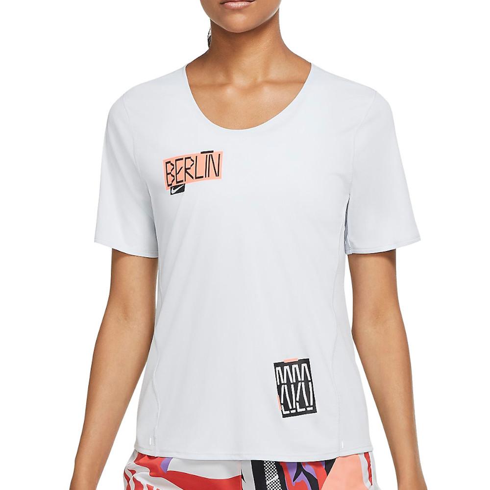 T-shirt de running Gris clair Femme Nike City Sleek pas cher