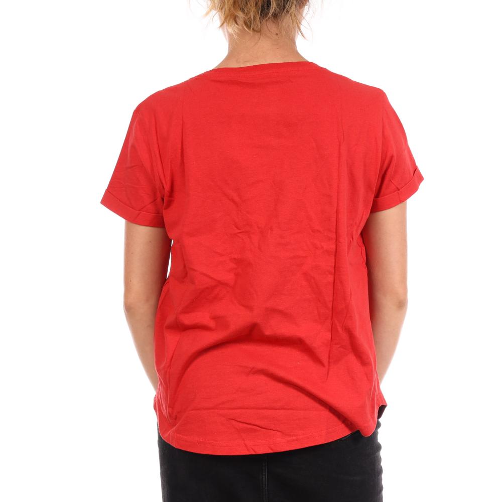 T-Shirt Rouge Femme Disney Love Hands vue 2