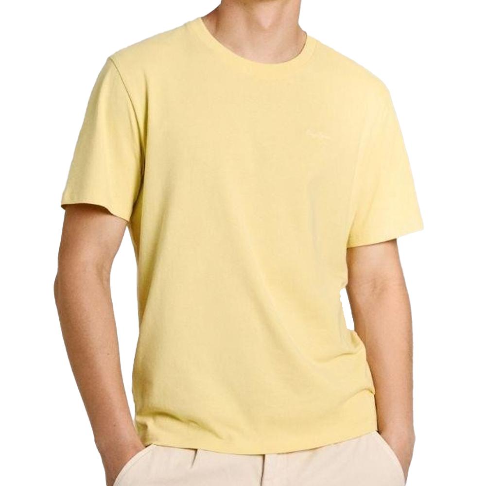 T-shirt Jaune Homme Pepe jeans Connor pas cher
