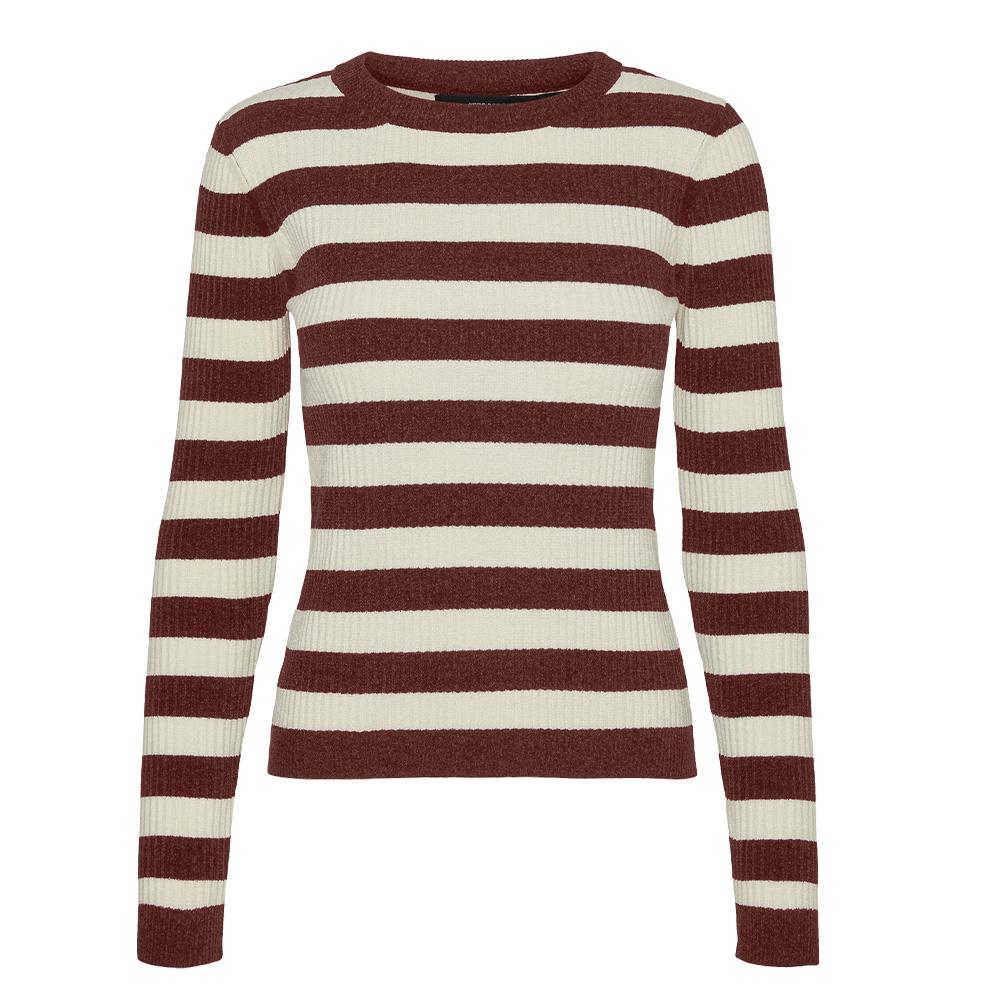 Pull Beige/Rouge Femme Vero Moda Chili pas cher