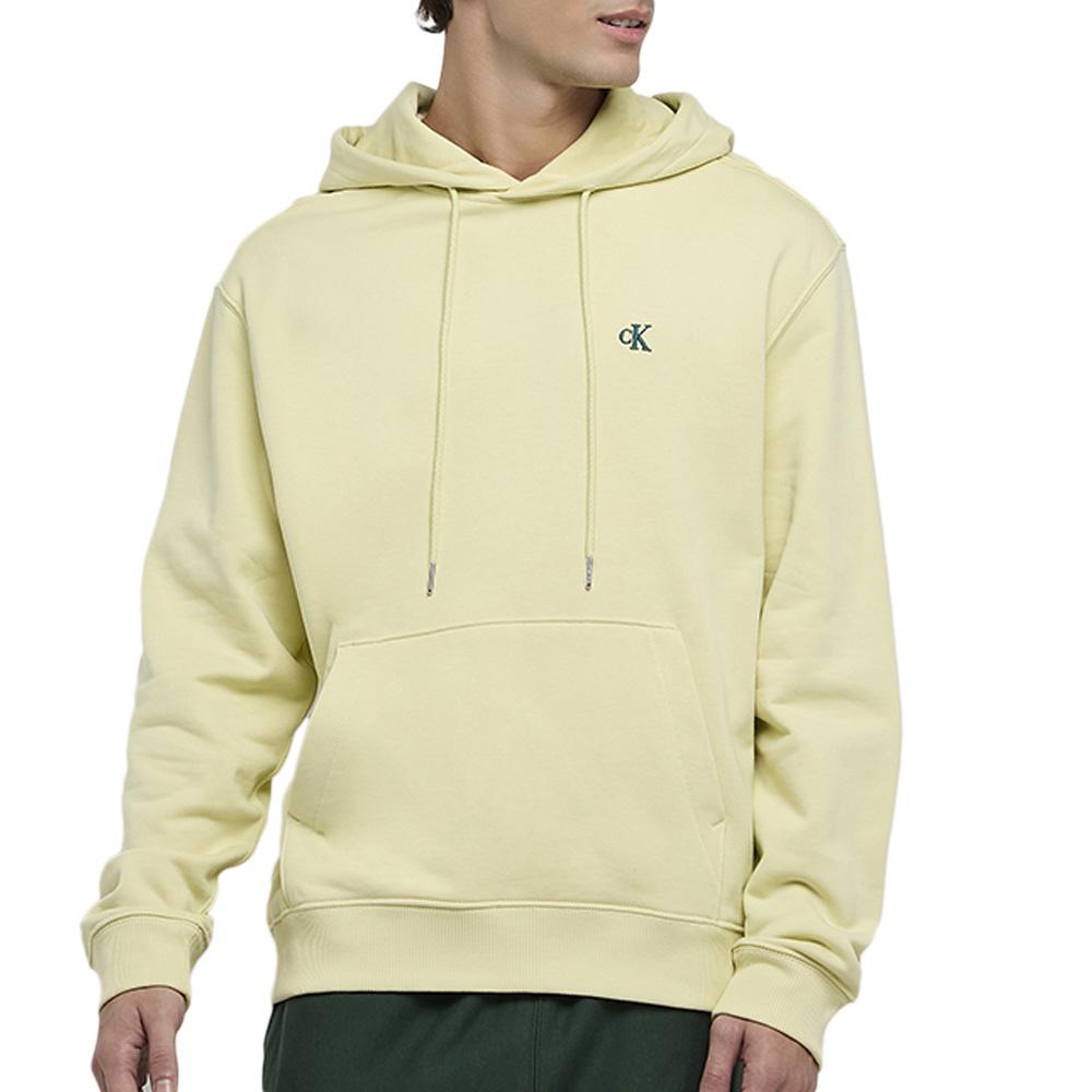 Sweat à Capuche Jaune Homme Calvin Klein Jeans 350 Terry Monog pas cher