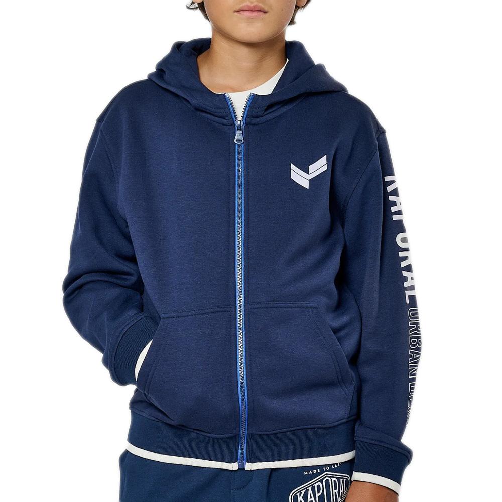 Doudoune à Capuche Garçon à Bandes Bicolores - FINDPITAYA - 1-6 ans - Fermeture éclair - Bleu