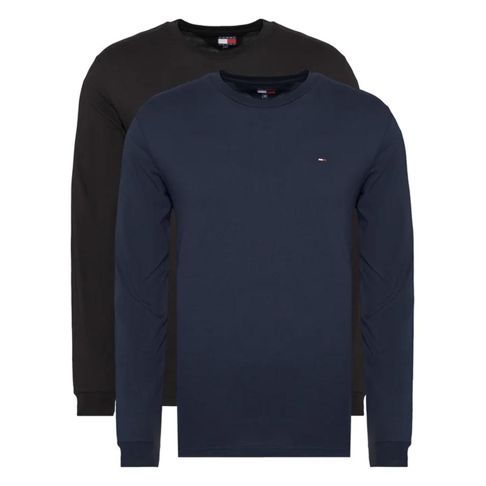 Lot de 2 T-shirts Noir/Marine Homme Tommy Hilfiger Tjm Slim 2pack pas cher