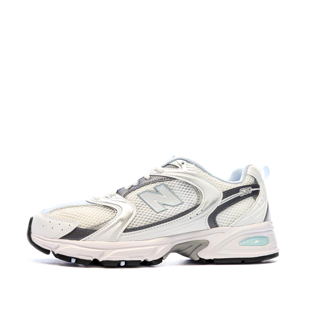 Baskets Blanches/Bleu Mixte New Balance 530 pas cher