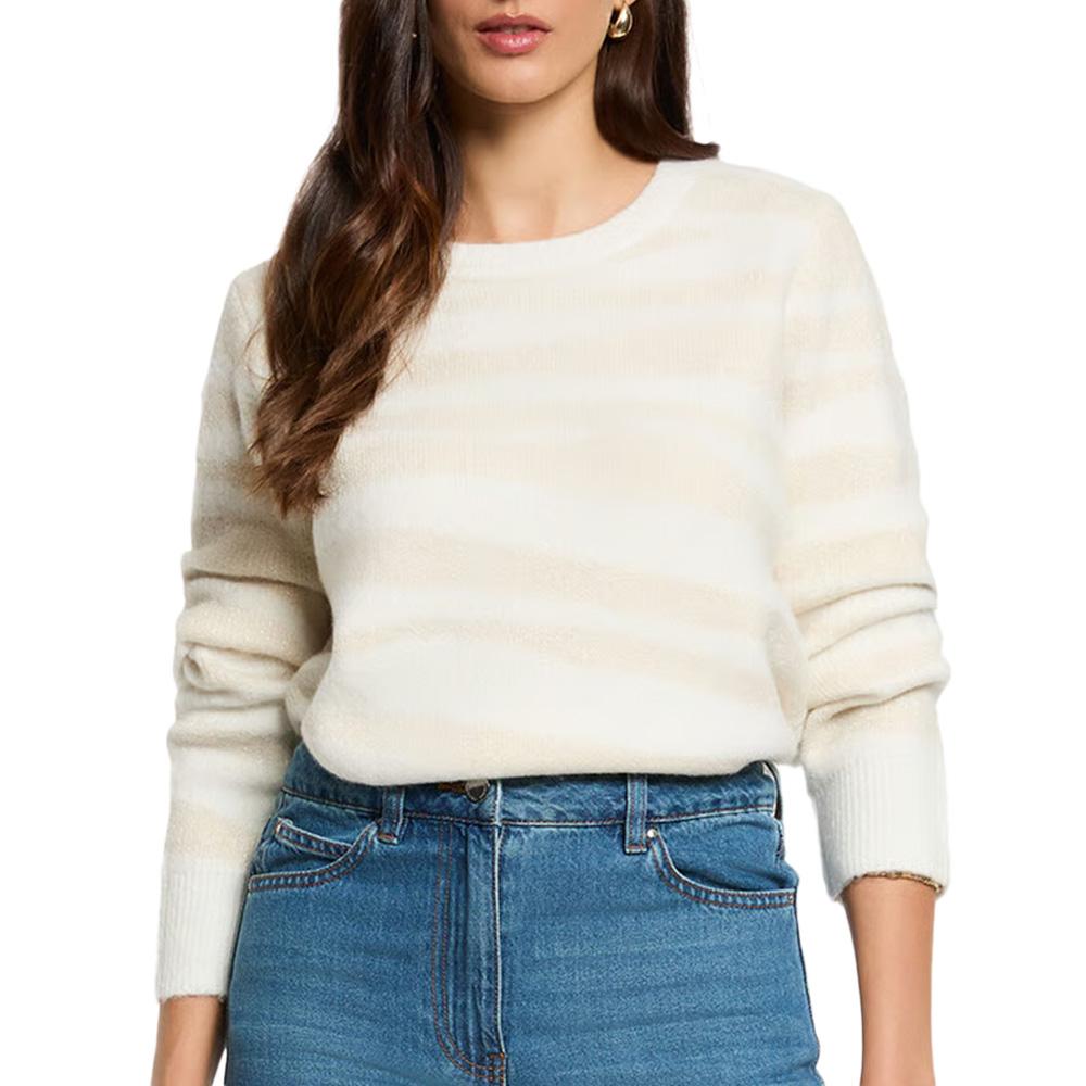 Pull Beige/Blanc Femme Morgan MTIGRA pas cher