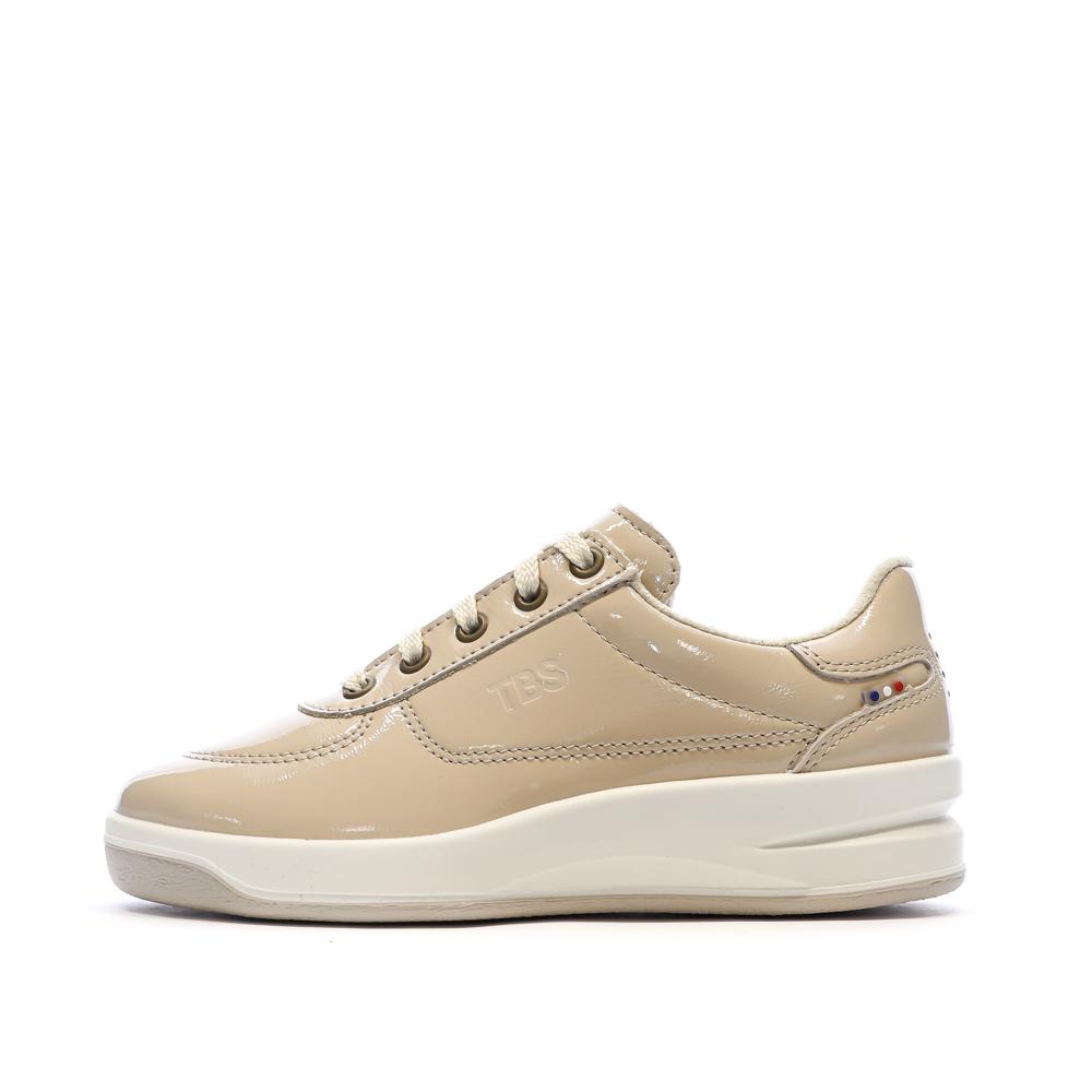 Baskets Beige Femme TBS Tennis Verni Greta pas cher