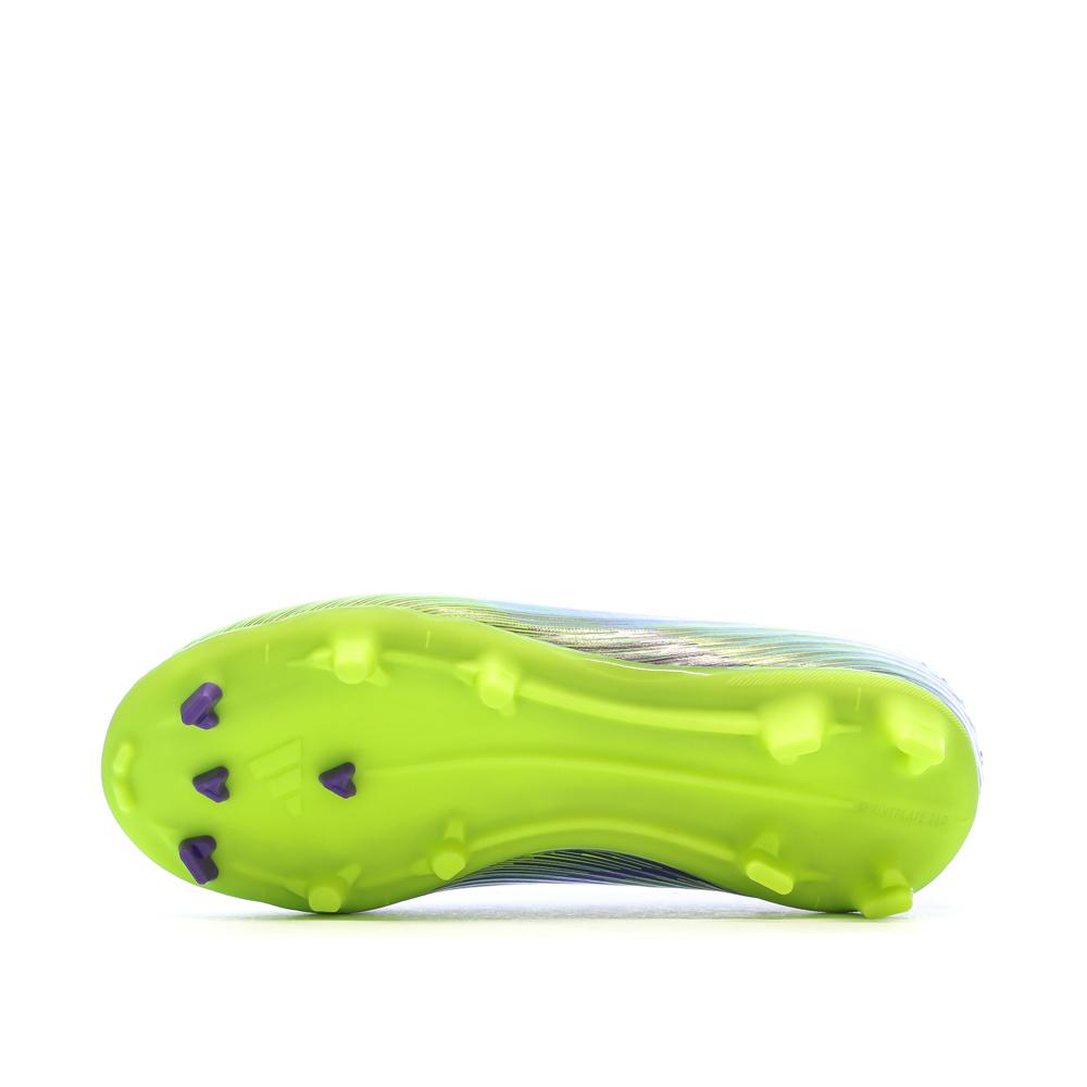 Zapatillas de fútbol moradas/amarillas para niños Adidas F50 League Ll FG/MG ver 5